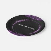 Lila und schwarze Papierplatte Pappteller (Schrägansicht)