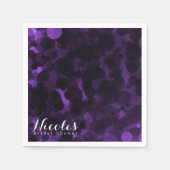 Lila und schwarze Punkte Modernes Chic Party mit i Serviette (Vorderseite)