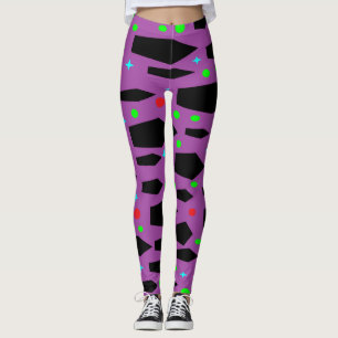 Lila und schwarze Quadrate Leggings