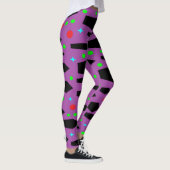 Lila und schwarze Quadrate Leggings (Rechts)