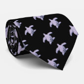 Lila und schwarze Schildkröte Krawatte (Gerollt)