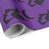 Lila und schwarze Schleifpapier Geschenkpapier (Rolleneckpunkt)