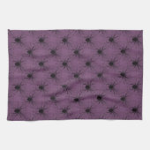 Lila und schwarze Spider-Muster Halloween Geschirrtuch (Horizontal)