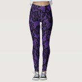 Lila und schwarze Spitze Leggings (Vorderseite)