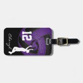Lila und schwarze Sportvolleyball Gepäckanhänger (Vorderseite horizontal)