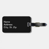 Lila und schwarze Sportvolleyball Gepäckanhänger (Rückseite horizontal)