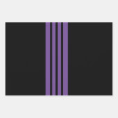 Lila und schwarze Streifen Geschenkpapier Set (Vorderseite 3)