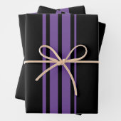 Lila und schwarze Streifen Geschenkpapier Set (Beispiel)