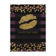 Lila und schwarze Streifen Gold Imitate Foil Dots