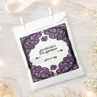 Lila und schwarze vergitterte Rosenprinzessin Gebu Geschenktütchen