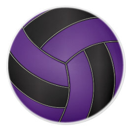 Lila und schwarze Volleyball Keramikknauf