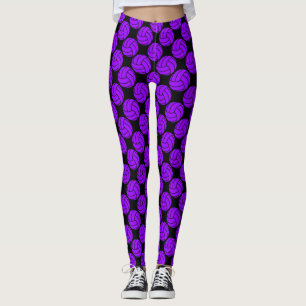 Lila und schwarze Volleyball-Sportmannschaft Leggings