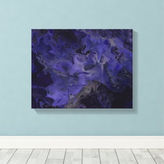 Lila und schwarze Wand Leinwanddruck (Insitu (Holzboden))