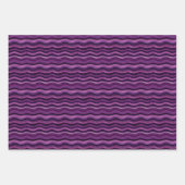 Lila und schwarze Wavy Lines Geschenkpapier Set (Vorderseite 2)