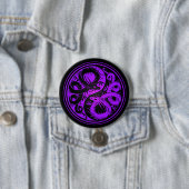 Lila und schwarze Yin Yang Chinese-Drachen Button (Beispiel)