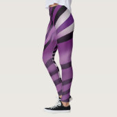 Lila und schwarze Zebra Streifen Abstrakte Kunst Leggings (Links)