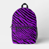 Lila und schwarze Zebrastreifen Bedruckter Rucksack (Vorderseite)