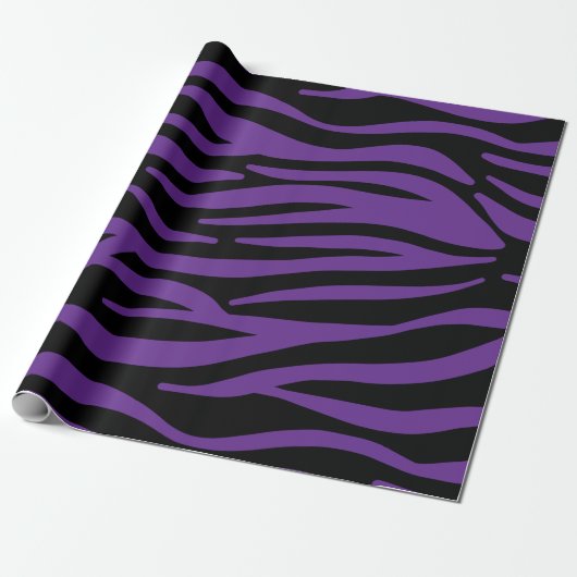 Lila und schwarze Zebrastreifen Geschenkpapier (Ungerollt)