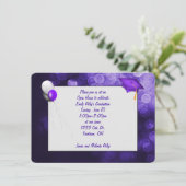 lila und schwarzer Abschluss Einladung (Stehend Vorderseite)