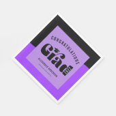 Lila und schwarzer Abschluss für Retro-Text Serviette (Ecke)