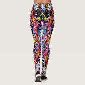 Lila und schwarzer ätherischer Krampfanfall Spritz Leggings (Rückseite)