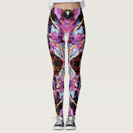 Lila und schwarzer ätherischer Krampfanfall Spritz Leggings
