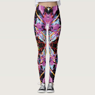 Lila und schwarzer ätherischer Krampfanfall Spritz Leggings
