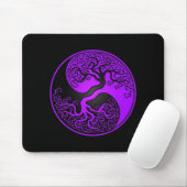 Lila und schwarzer Baum des Lebens Yin Yang Mousepad (Mit Mouse)