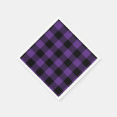 Lila und schwarzer Buffalo Karo Kariertes Muster Serviette (Ecke)