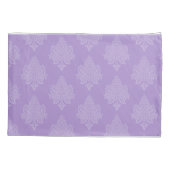 Lila und schwarzer Damast-Druck Pillowcase Kissenbezug (Rückseite)