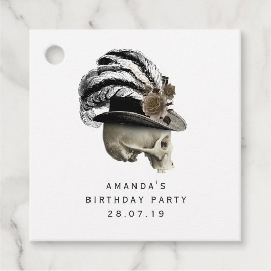 Lila und schwarzer Extravaganter Viktorianischer G Geschenkanhänger (Vorderseite)