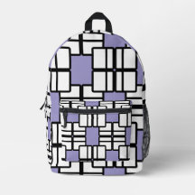 Lila und schwarzer geometrischer Rucksack