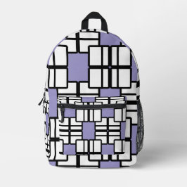Lila und schwarzer geometrischer Rucksack