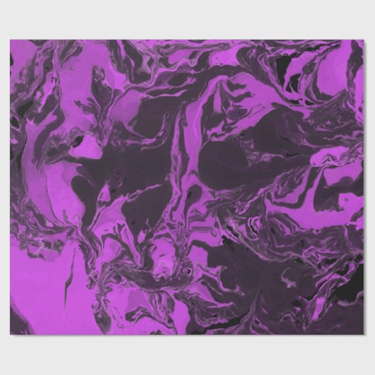 Lila und schwarzer Marmor Geschenkpapier (Flach)