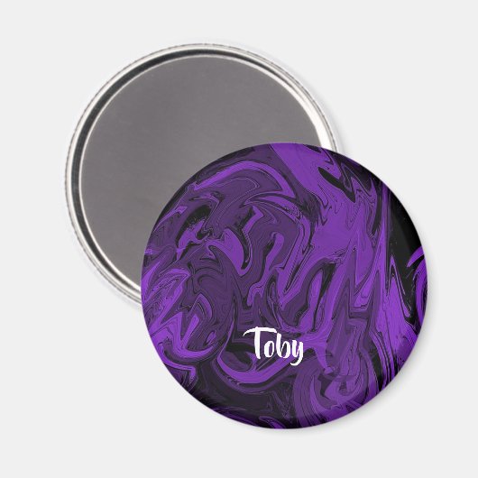 Lila und schwarzer Marmor Magnet (Vorderseite/Rückseite)