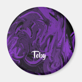 Lila und schwarzer Marmor Magnet