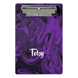 Lila und schwarzer Marmor Mini Klemmbrett