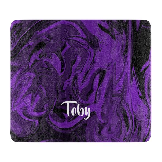 Lila und schwarzer Marmor Schneidebrett (Vorderseite)