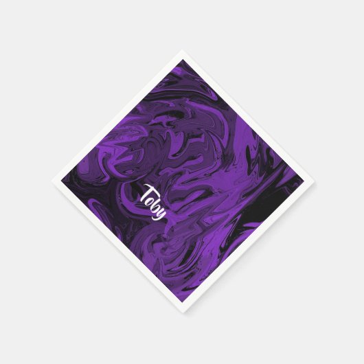 Lila und schwarzer Marmor Serviette (Ecke)