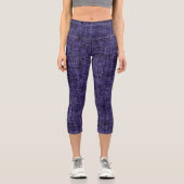 Lila und schwarzer Name: Logos und Text personalis Capri Leggings (Vorderseite)