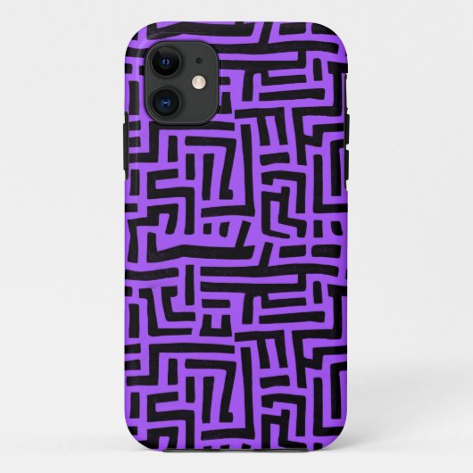 Lila und schwarzer Pop Kunstgeflecht Case-Mate iPhone Hülle (Rückseite)