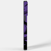 Lila und schwarzer Retromarmorwirbel Case-Mate iPhone Hülle (Rückseite / Rechts)