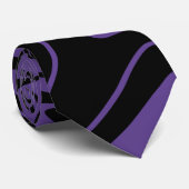 Lila und schwarzer Retromarmorwirbel Krawatte (Gerollt)