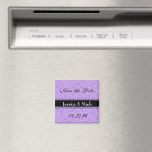 Lila und schwarzer Rett-Datums-Damaskus-Hochzeitsm Magnet (In Situ (Geschirrspüler))