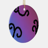 Lila und schwarzer Schirm Keramikornament (Rechts)