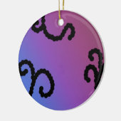 Lila und schwarzer Schirm Keramikornament (Links)