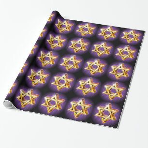 Lila und schwarzer Star von David Wrapping Paper Geschenkpapier
