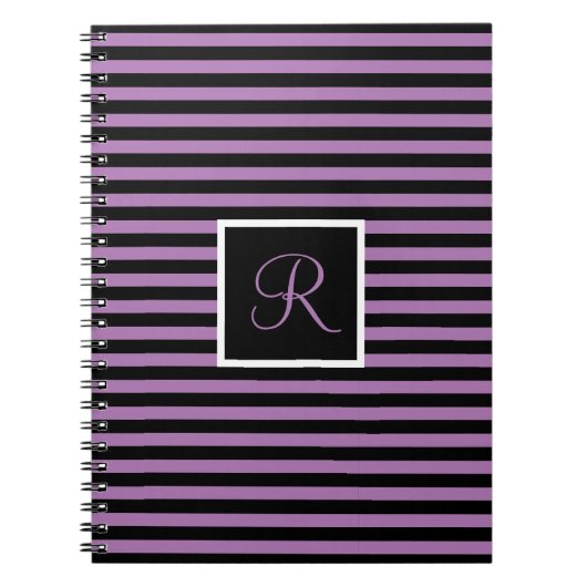 Lila und schwarzer Streifen für den benutzerdefini Notizblock (Vorderseite)