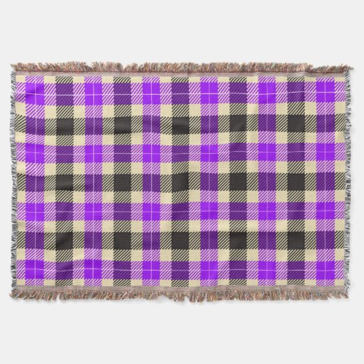Lila und schwarzer Tartan Kariert Decke (Vorderseite)