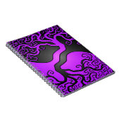 Lila und schwarzer Yin Yang Baum Notizblock (Rechte Seite)